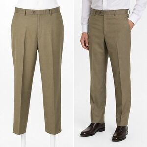 Coppley 1883 Mens 42R Loro Piana Super 130s Wool Khaki Dress Pants 42x30